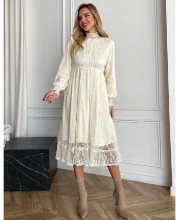 Теплое кружевное платье 111794
