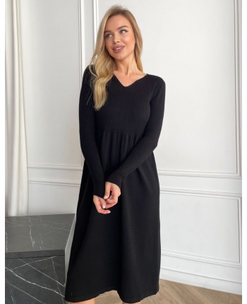 Платье с пишной юбкой черное 111795