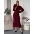 В'язана сукня максі бордова 111833 В'язана сукня максі бордова 111833