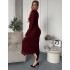 В'язана сукня максі бордова 111833 В'язана сукня максі бордова 111833