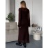 В'язана сукня максі шоколадна 111837 В'язана сукня максі шоколадна 111837
