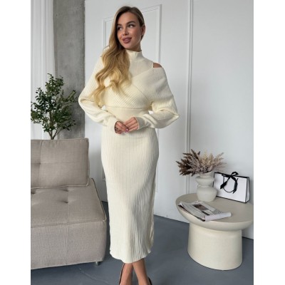 Сукня міді з відкритими плечима 111835 Сукня міді з відкритими плечима 111835