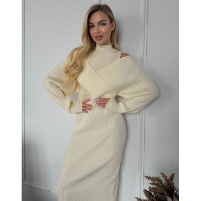 Сукня міді з відкритими плечима 111835 Сукня міді з відкритими плечима 111835