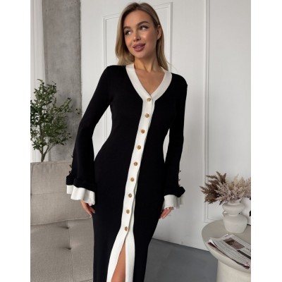 Чорна сукня з пишними рукавами 111838 Чорна сукня з пишними рукавами 111838