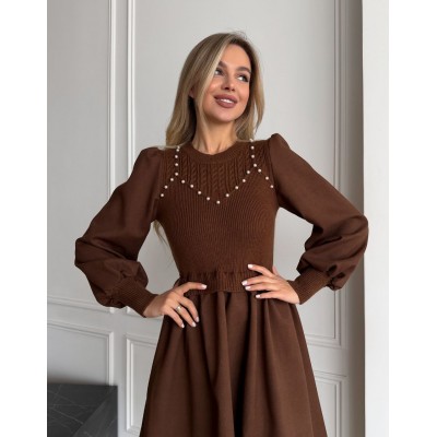 Вельветова сукня шоколадна 111842 Вельветова сукня шоколадна 111842
