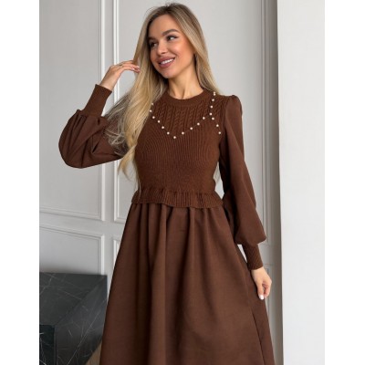 Вельветова сукня шоколадна 111842 Вельветова сукня шоколадна 111842