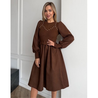 Вельветова сукня шоколадна 111842 Вельветова сукня шоколадна 111842