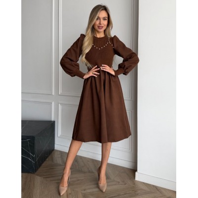 Вельветова сукня шоколадна 111842 Вельветова сукня шоколадна 111842