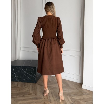 Вельветова сукня шоколадна 111842 Вельветова сукня шоколадна 111842