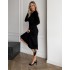 Трикотажна сукня міді чорна 111843 Трикотажна сукня міді чорна 111843