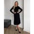 Трикотажна сукня міді чорна 111843 Трикотажна сукня міді чорна 111843