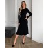 Трикотажна сукня міді чорна 111843 Трикотажна сукня міді чорна 111843