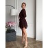 Шоколадна сукня міні з поясом 111848 Шоколадна сукня міні з поясом 111848