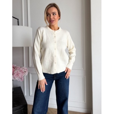 Білий кардиган на гудзиках 111847 Білий кардиган на гудзиках 111847