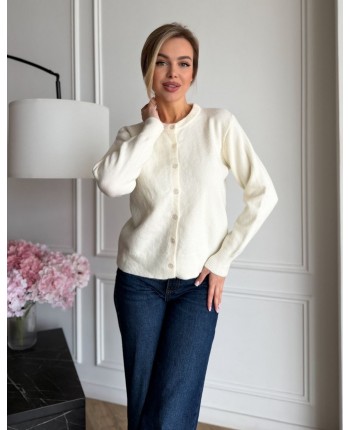 Белий кардиган на пуговицах 111847