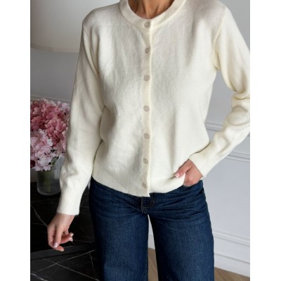 Білий кардиган на гудзиках 111847 Білий кардиган на гудзиках 111847