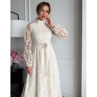 Мереживна сукня з поясом 111845 Мереживна сукня з поясом 111845