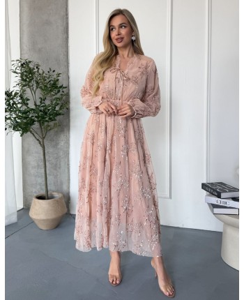 Розовое платье с пайетками 111852