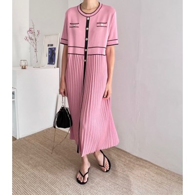 Трикотажна сукня пліссе рожева 111094 Трикотажна сукня пліссе рожева 111094