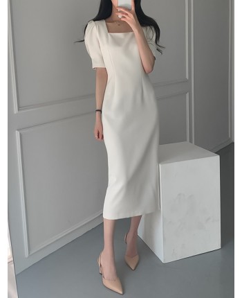 Платье-футляр белое 111111