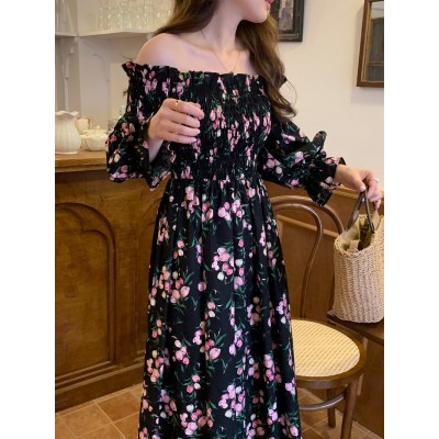 Квіткова сукня чорна 111138 Квіткова сукня чорна 111138