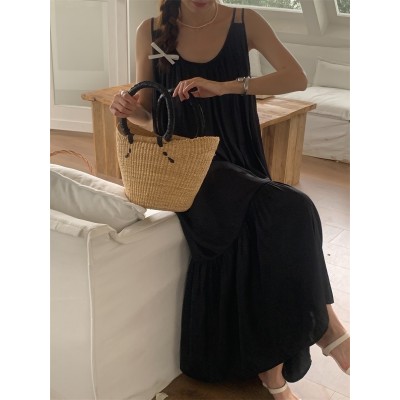 Сарафан вільного крою чорний 111161 Сарафан вільного крою чорний 111161