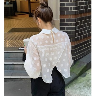 Шифонова блузка з коміром 111205 Шифонова блузка з коміром 111205