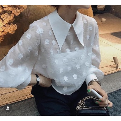 Шифонова блузка з коміром 111205 Шифонова блузка з коміром 111205