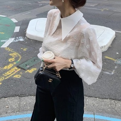 Шифонова блузка з коміром 111205 Шифонова блузка з коміром 111205