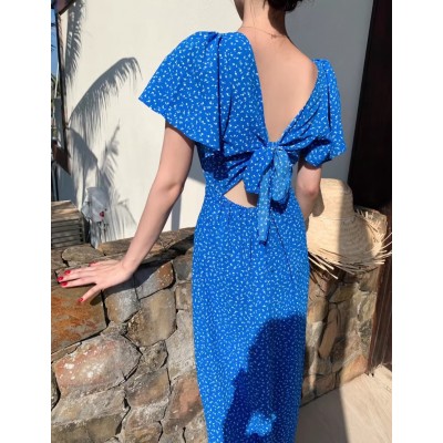 Яскрава сукня максі синя 111215 Яскрава сукня максі синя 111215