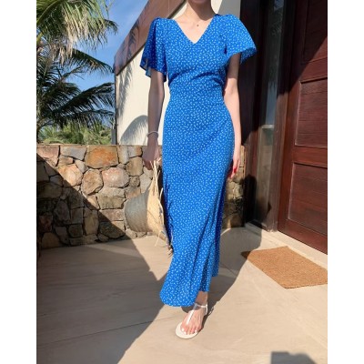 Яскрава сукня максі синя 111215 Яскрава сукня максі синя 111215