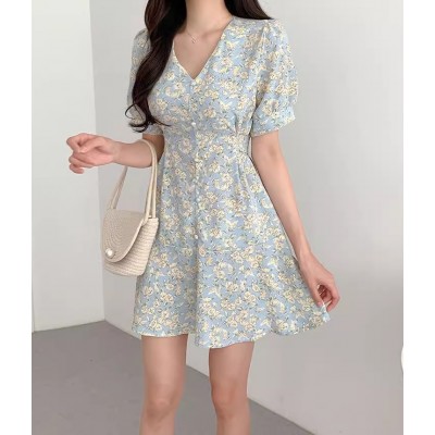 Шифонова сукня міні блакитна 111219 Шифонова сукня міні блакитна 111219