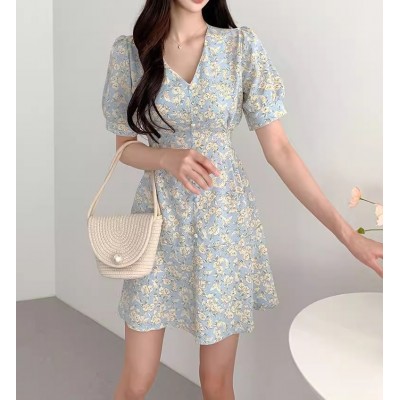 Шифонова сукня міні блакитна 111219 Шифонова сукня міні блакитна 111219