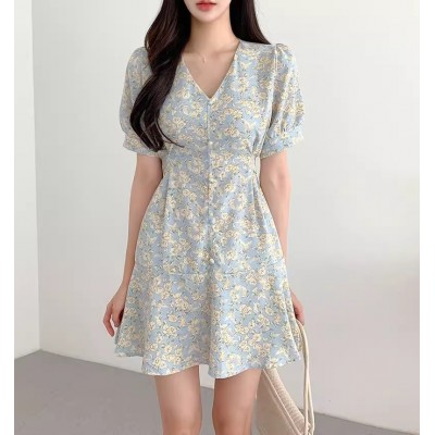 Шифонова сукня міні блакитна 111219 Шифонова сукня міні блакитна 111219