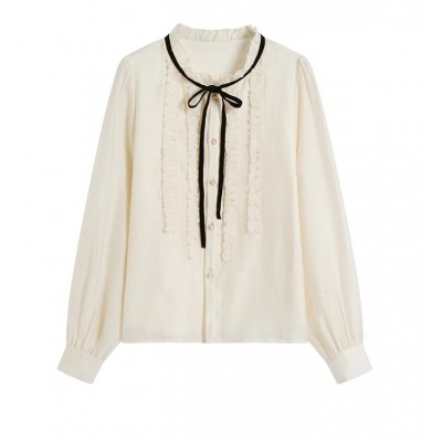 Біла блузка з рюшами 111244 Біла блузка з рюшами 111244