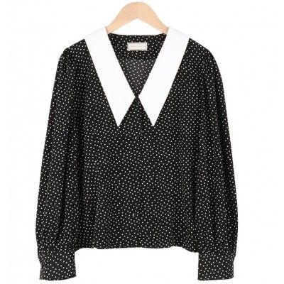 Сорочка в горошок з коміром 111233 Сорочка в горошок з коміром 111233