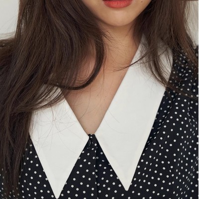 Сорочка в горошок з коміром 111233 Сорочка в горошок з коміром 111233