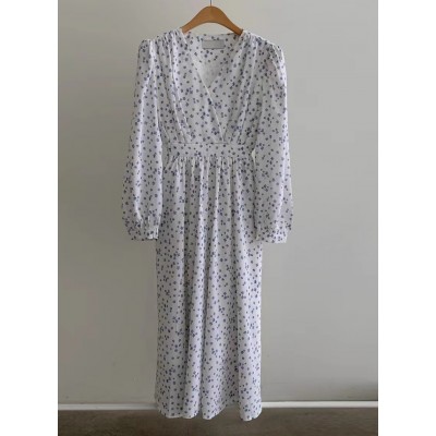 Квіткова сукня з карманами біла 111271 Квіткова сукня з карманами біла 111271