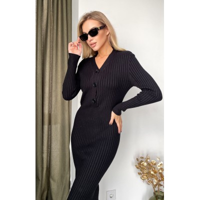 Сукня міді з гудзиками чорна 111354 Сукня міді з гудзиками чорна 111354
