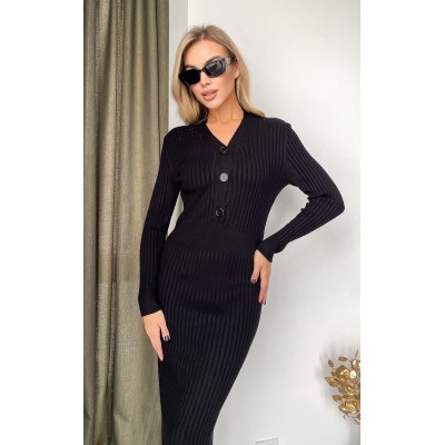 Сукня міді з гудзиками чорна 111354 Сукня міді з гудзиками чорна 111354