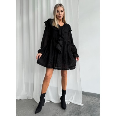 Сукня з пухнастої тканини чорна 111361 Сукня з пухнастої тканини чорна 111361