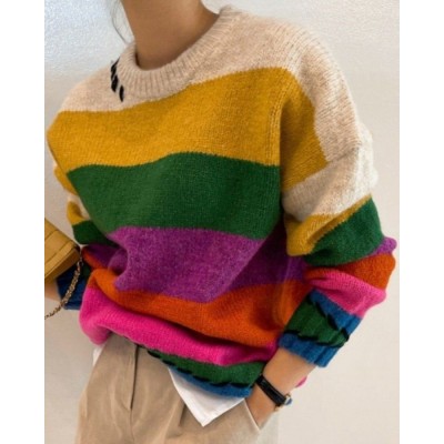 Яскравий светр в смужку 110642 Яскравий светр в смужку 110642