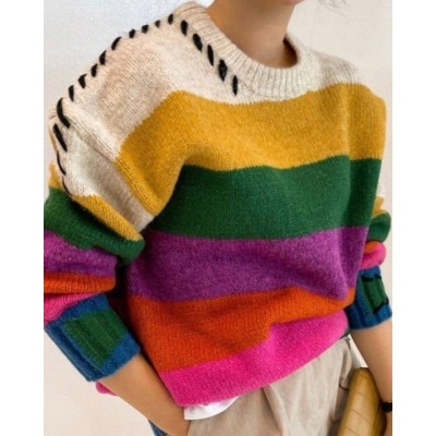 Яскравий светр в смужку 110642 Яскравий светр в смужку 110642