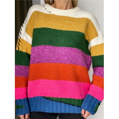 Яскравий светр в смужку 110642 Яскравий светр в смужку 110642