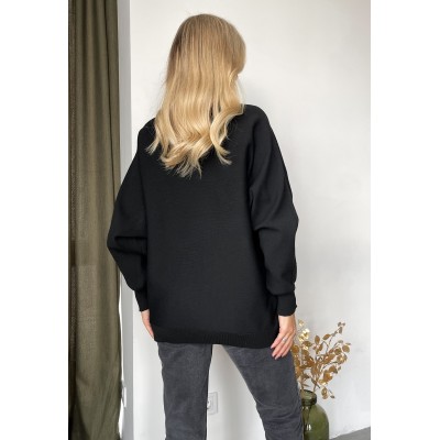 Асиметричний светр чорний 110890 Асиметричний светр чорний 110890