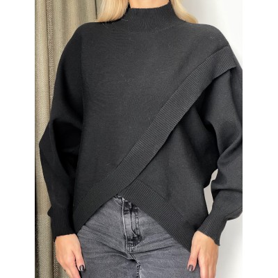 Ассиметричный свитер черный 111358 Ассиметричный свитер черный 111358