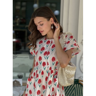 Цветочное платье из хлопка 111127 Цветочное платье из хлопка 111127