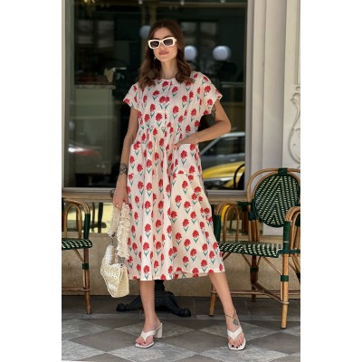 Цветочное платье из хлопка 111127 Цветочное платье из хлопка 111127