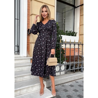 Цветочное платье черное 111238 Цветочное платье черное 111238