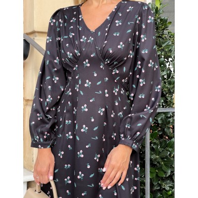 Цветочное платье черное 111238 Цветочное платье черное 111238